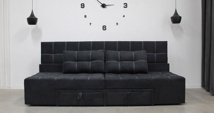 Диван трансформер Компакт 6 универсал (со спинкой, ящики-ниша, ниша в боковых тумбах) Прайм Т 2К — 89