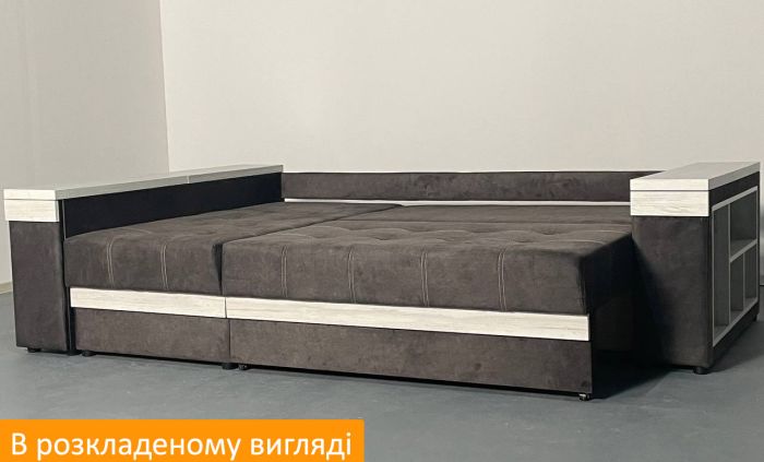 Угловой диван Неаполь 3 (бар, ниша + полки) Pocket Spring – 89 