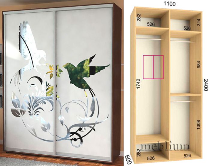 Шкаф-купе Ультра 1100-65