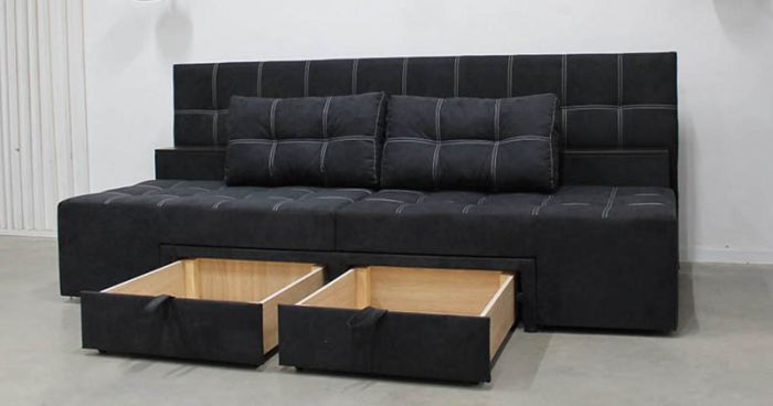 Диван трансформер Компакт 6 универсал (со спинкой, ящики-ниша, ниша в боковых тумбах) Прайм Т 2К — 89