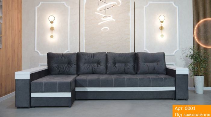 Угловой диван Неаполь 4 (бар, ниша + полки) Pocket Spring – 89