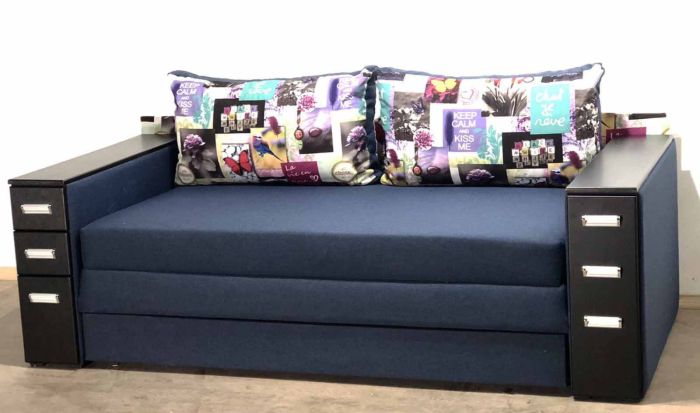 Диван Барбадос 160 (полки + ниша в подлокотниках) - 90