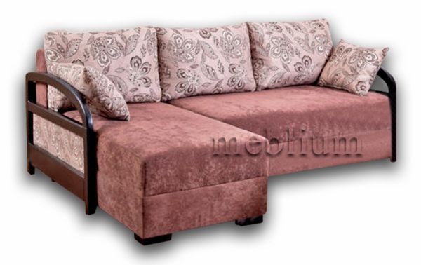 Угловой диван Аспект-12 Эпика сталь 191 + принт 03