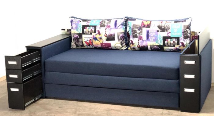 Диван Барбадос 160 (полки + ниша в подлокотниках) - 90