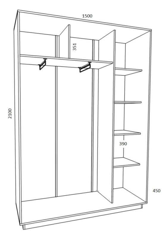 Шкаф-купе ширина 1500 -92