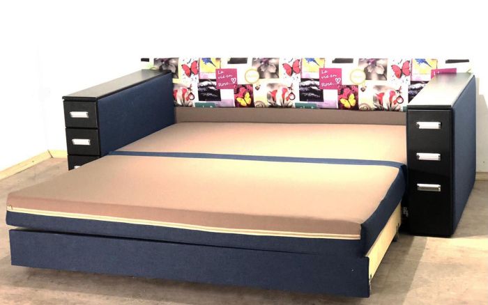 Диван Барбадос 160 (полки + ниша в подлокотниках) - 90