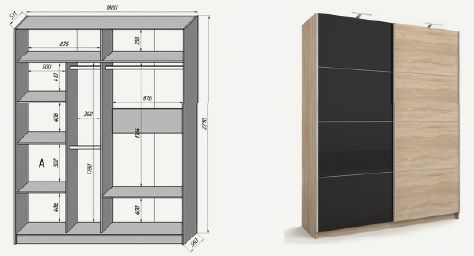 (СНЯТО С ПРОИЗВОДСТВА) Шкаф-купе Квадро-1800-66