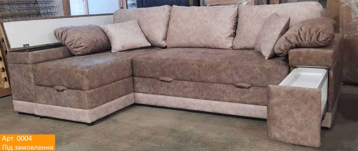 Угловой диван Бомонт (ниша + бар) - 107 