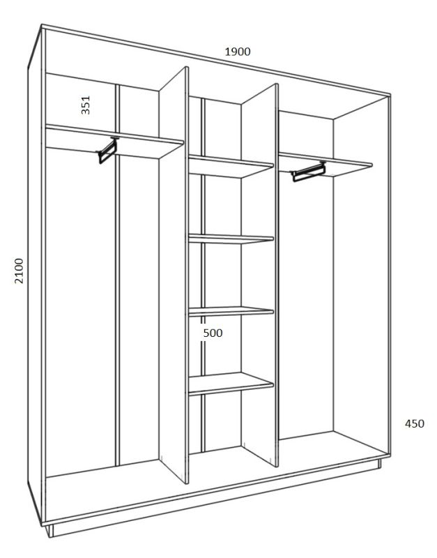 Шкаф-купе ширина 1900 -92