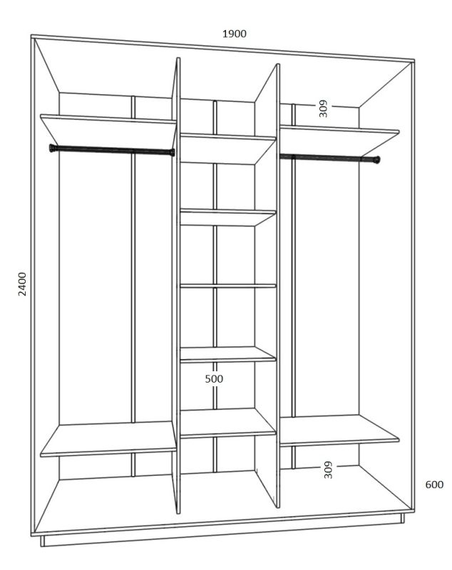 Шкаф-купе ширина 1900 -92