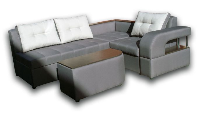 Угловой диван Meblium 191-10 со столиком Нео графит