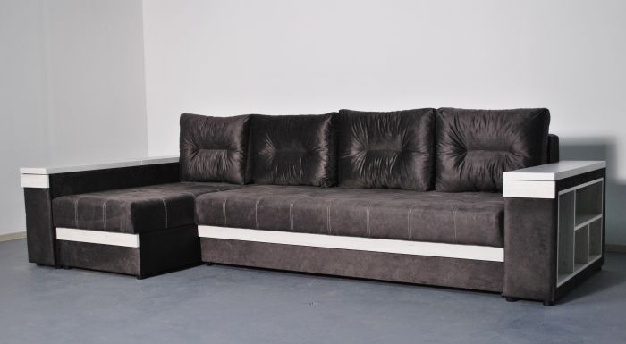 Угловой диван Неаполь 4 (бар, ниша + полки) Pocket Spring – 89