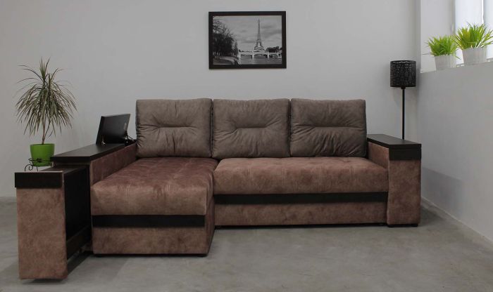 Угловой диван Неаполь (бар, ниша, полки) – 89