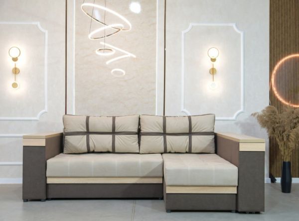 Кутовий диван Неаполь 3 (столик, ніша + полиці) Pocket Spring  - 89