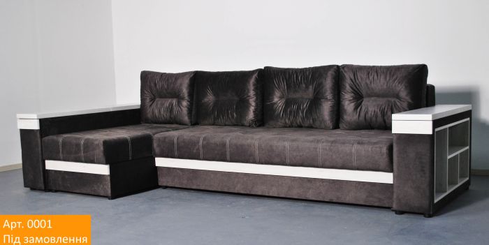 Угловой диван Неаполь 4 (бар, ниша + полки) Pocket Spring – 89