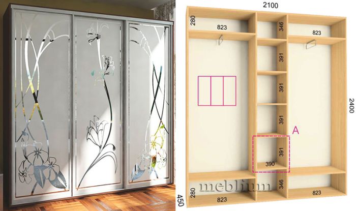 Шкаф-купе Комфорт 2100-65