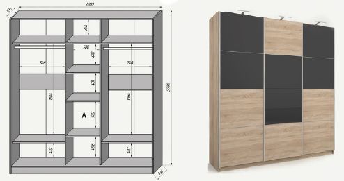 (СНЯТО С ПРОИЗВОДСТВА) Шкаф-купе Квадро-2100-66