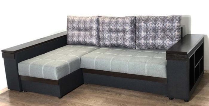 Угловой диван Неаполь (бар, ниша, полки) – 89