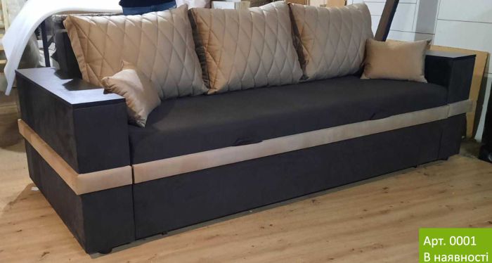 Диван Ланна New (ниша в подлокотниках), антикоготь, износостойкая оббивка - 107