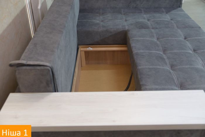 Угловой диван Неаполь 3 (бар, ниша + полки) Pocket Spring – 89 