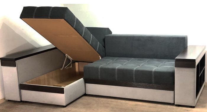 Угловой диван Неаполь (бар, ниша, полки) – 89