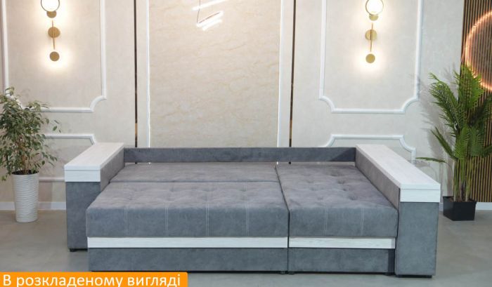 Угловой диван Неаполь 3 (бар, ниша + полки) Pocket Spring – 89 