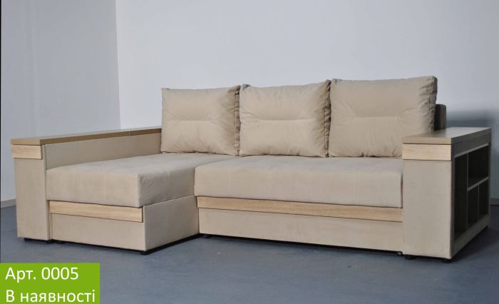 Угловой диван Неаполь 3 (бар, ниша + полки) Pocket Spring – 89 