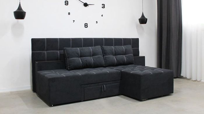 Диван трансформер Компакт 6 универсал (со спинкой, ящики-ниша, ниша в боковых тумбах) Прайм Т 2К — 89