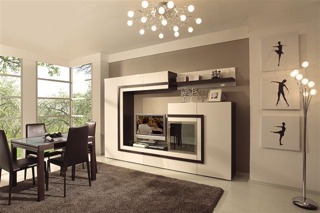 Гостинная Сафо-54 венге + дуб молочный