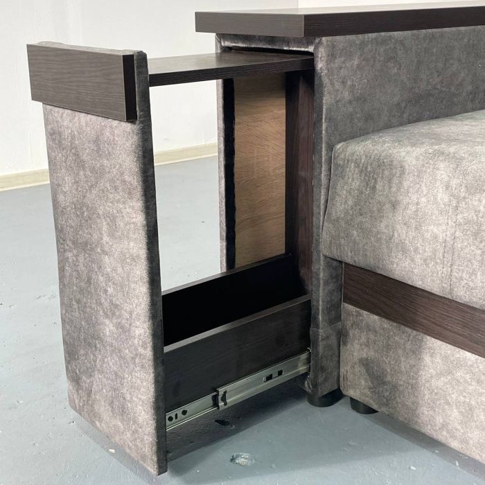 Угловой диван Неаполь 3 (бар, ниша + полки) Pocket Spring – 89 