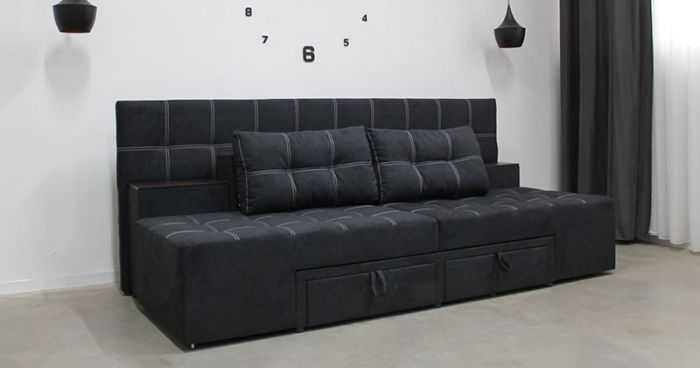 Диван трансформер Компакт 6 универсал (со спинкой, ящики-ниша, ниша в боковых тумбах) Прайм Т 2К — 89