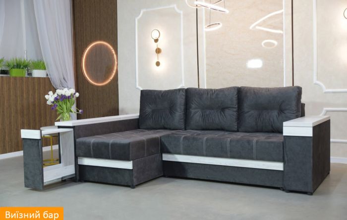 Угловой диван Неаполь 3 (ниша, бар + ниша) Pocket Spring – 89