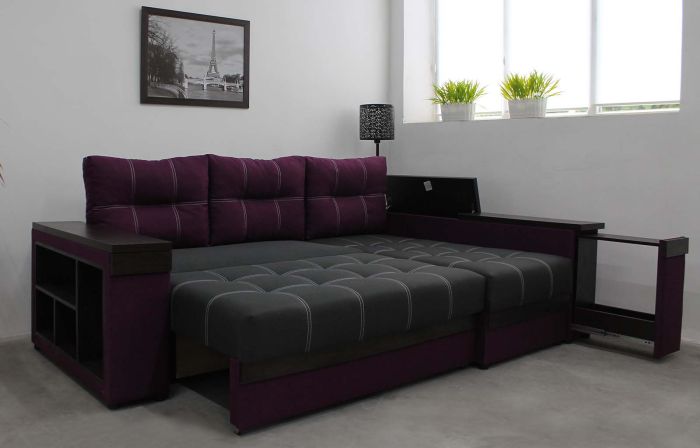 Угловой диван Неаполь (бар, ниша, полки) – 89