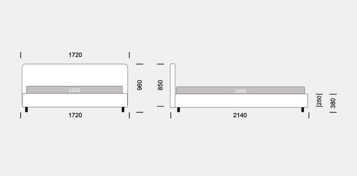 Кровать Альба 160 на ножках с ортопедическим матрасом (возможно заказать без матраса) – 16