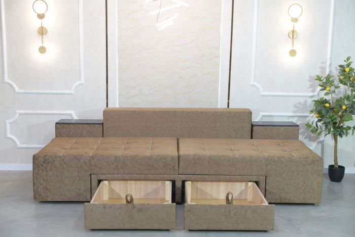 Диван трансформер Комбо 4 универсал (ниша в боковых тумбах + два ящика, ортопедическое спальное место, пружинная система Pocket Spring) - 89