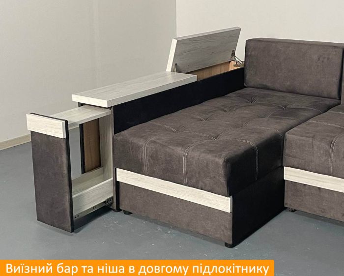 Угловой диван Неаполь 3 (бар, ниша + полки) Pocket Spring – 89 