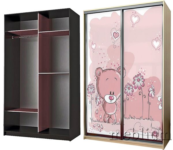 Шкаф-купе Флэш 1500-15 дуб молочн. (фасады: 1шт - ДСП дуб молочн., 1шт зеркало)