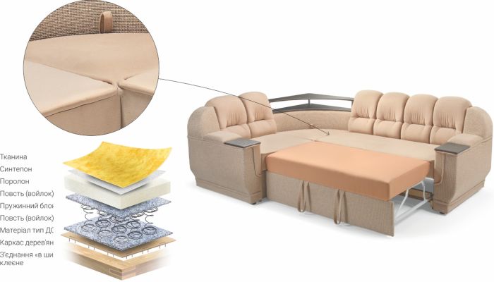 Угловой диван Прадо со столиком - 106