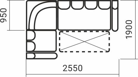 Угловой диван Прадо со столиком - 106