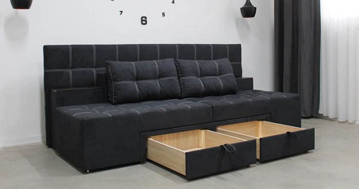 Диван трансформер Компакт 6 универсал (со спинкой, ящики-ниша, ниша в боковых тумбах) Прайм Т 2К — 89