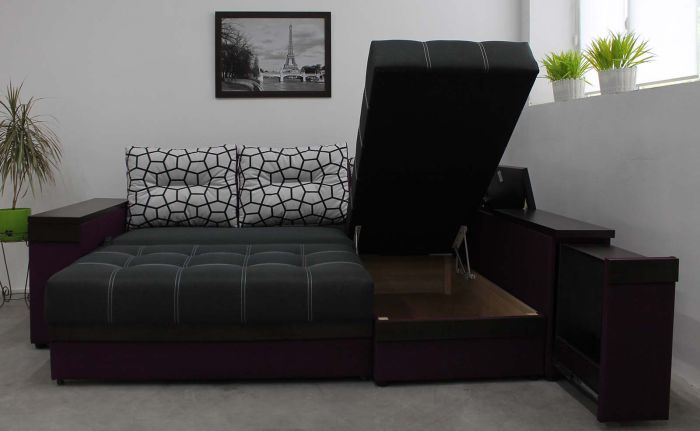 Угловой диван Неаполь (бар, ниша, полки) – 89