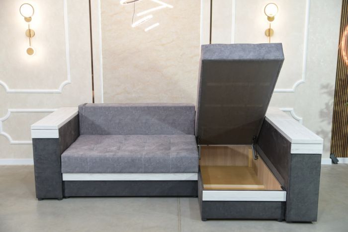 Угловой диван Неаполь 3 (столик, ниша + полки) – 89 