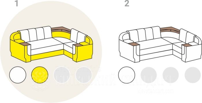 Угловой диван Прадо со столиком - 106