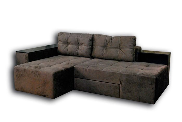 Угловой диван Бренд:"НСТ Альянс" Модель:Домино Ля 2 Цвет:шоколад/пурпур