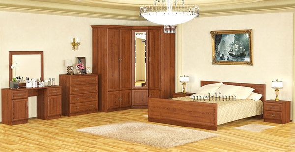 Спальня Даллас угол каштан-71