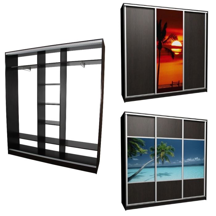 Шкаф-купе Эконом 2300 комбо Д-Ф (Три фасада)-20