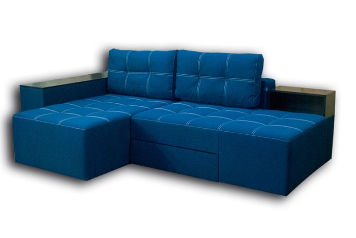 Угловой диван Бренд:"НСТ Альянс" Модель:Домино Ля 2 Цвет:шоколад/пурпур