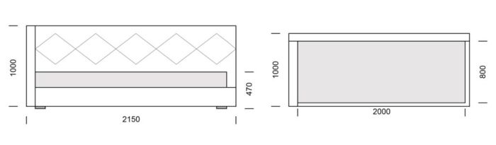 Кровать Ева 0,80 - 16 (варианты спального места: 800/900/1200 на 1900/2000) - 16