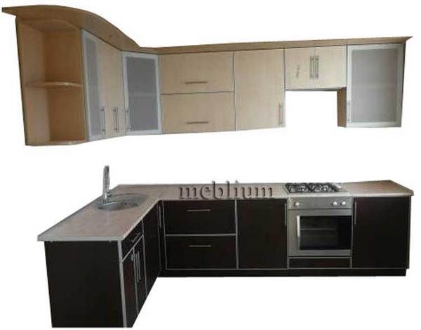 Кухня meblium 83-72 . Дсп swisspan, kronospan с алюминевой рамкой- от 3300 гр. за 1м.п.