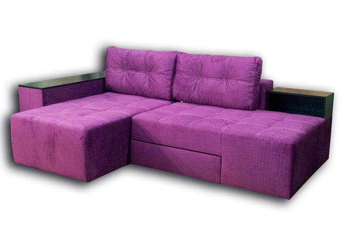 Угловой диван Бренд:"НСТ Альянс" Модель:Домино Ля 2 Цвет:шоколад/пурпур